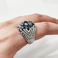thumbnail image 5 of Snowflake Obsidian Mans Ring, Natural Snowflake Obsidian, Gents Ring, Silver Jewelry, 925 Silver Ring, Gift, Heavy Mens Ring, Arabic Design, Ottoman Style Ring, Christmas, Turkey Mens Signet Ring, 5 of 7