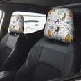 thumbnail image 2 of Kdxio Colorful Poodle Dog Pattern Print 2 Piece Car Head Rest Covers Set Auto Front/Rear Seats Headrest Cover Universal Fit Most Cars,Sedan, SUV, 2 of 9