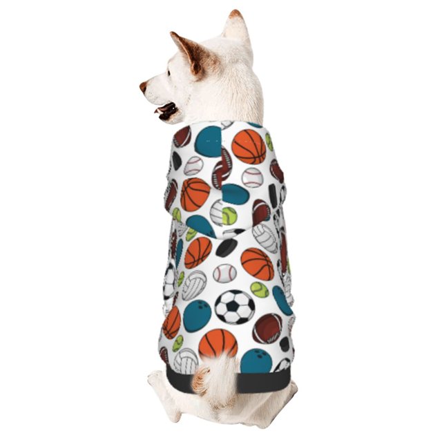 Fotbe Color Balls Sudadera con Estampado para Perros Pequeños – Suéter con Capucha para Mascotas, Tela Suave de Forro Polar con Bolsillo-Small
