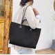 thumbnail image 2 of LHSHID Women Canvas Handbag Large Capacity Chain Tote Bag PU Handle Shoulder Bag, 2 of 6