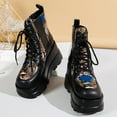 thumbnail image 2 of NECHOLOGY Botas Mujer Adulto Femenino Zapatos Botines para mujer 2023 Botas con cordones y parte inferior gruesa para mujer, otoño/invierno, nuevas (Red, 7), 2 of 7