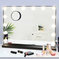 thumbnail image 1 of Depuley 20" Vanity Mirror with Light, Makeup Lighted Mirror with Smart Touch Switch, 15 Dimmable LED Bulbs for Dressing Room, Bedroom, Tabletop, Black, 1 of 9