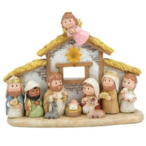 yotijay Cartoon Miniature Christmas Nativity Scene Set Decoration with Indoor Desk Decor