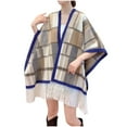thumbnail image 2 of Karight Women's Shawl Wrap Poncho Cape Cardigan Sweater Open Front for Fall Winter Spring, 2 of 6