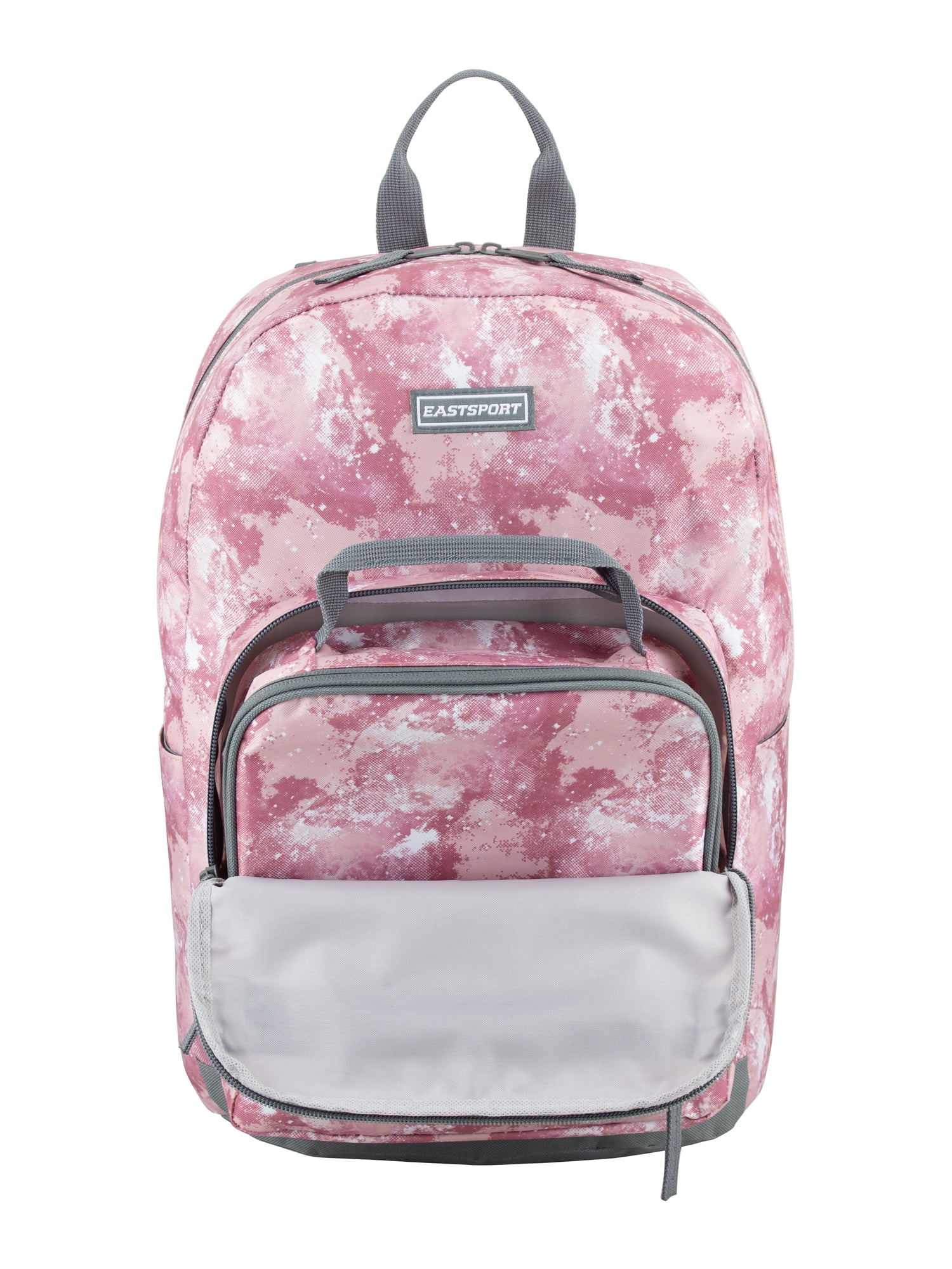 Eastsport Unisex 17" Backpack & Lunch Box 2-Piece Set, Pink Galaxy