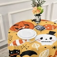 thumbnail image 5 of Dreamtimes Halloween Pumpkin Round Tablecloth 60", Table Cover Water Resistant Spill Proof Large Table Cover for Indoor & Outdoor Family Gathering Dinner, BBQ, 5 of 7
