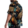 thumbnail image 3 of Platypus Men's Short Sleeve Casual Printed Button Down Beach Shirt Summer Unisex Top, 3 of 6