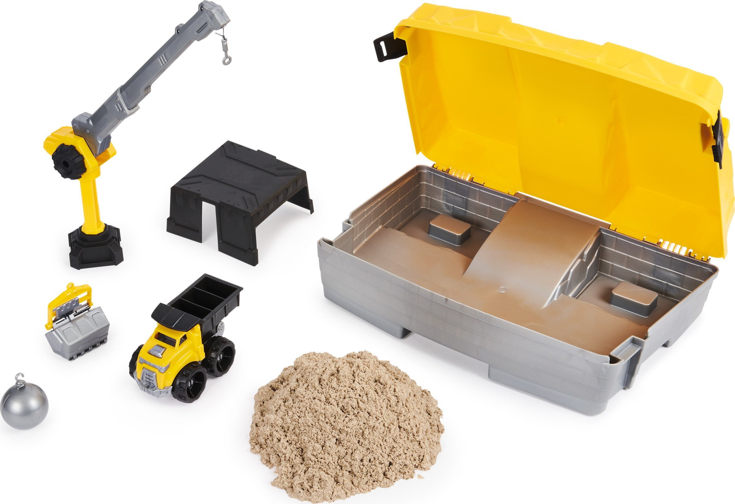 Kinetic Sand FOLDING SANDBOX & Pave and Play Construction Set with