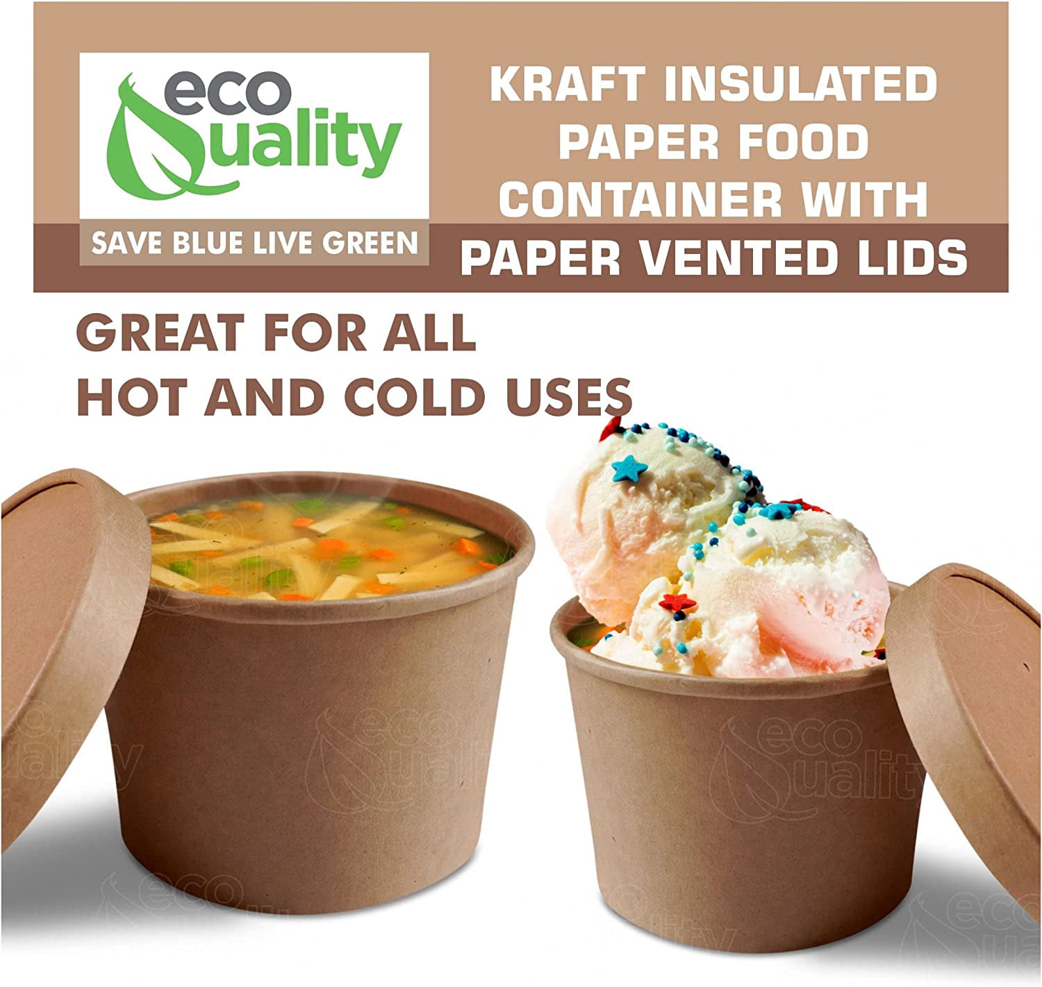 36 Pack Disposable Soup Containers with Lids, 16 oz To Go Containers for  Ice Cream, Meal Prep, Hot and Cold Foods, Oatmeal, Kraft Paper (4x4 In)