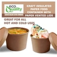 thumbnail image 5 of [75 Pack] 16 oz Disposable Kraft Paper Soup Containers with Vented LIDS - Pint Ice Cream Containers, Frozen Yogurt Cups, Restaurant, Microwavable, Take Out, Food Storage, Recyclable, 5 of 8