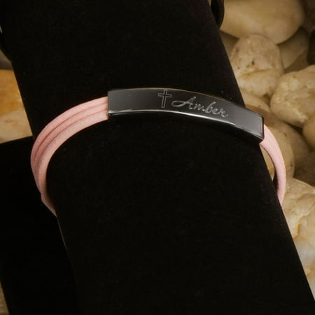 Personalized Inspirational Leather Bracelets with Engraved Cross