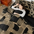 thumbnail image 4 of Feelyou Chic Minimalism Teens Twin Bedding Sets 7-Piece, Abstract Ombre Black Brown Bedding Comforter Set, Vintage Fashion Style Reversible Sheet Sets, Ultra Soft Bedroom Decor, 4 of 7