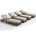 thumbnail image 4 of Opohoro Adjustable Outdoor Rattan Wicker Chaise Lounge Set of 4, Outdoor Reclining Chairs for Garden Pool Backyard Deck, Beige, 4 of 11