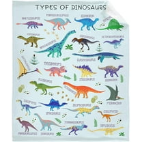 Dinosaur Blanket for Boys Types of Dinosaurs Birthday Gifts for Boys Kids Toddler Girls Teens Soft Flannel Funny Dinosaur Animal Educational Throw Blankets 50"X40" Decor for Room Sofa Bed Nursery