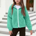 thumbnail image 2 of Staki Girls Fuzzy Sherpa Coat Full Zip Hoodie Fleece Jacket with Pockets Fall Winter Outwear 5-14Y(Orange,9-10 Years), 2 of 6