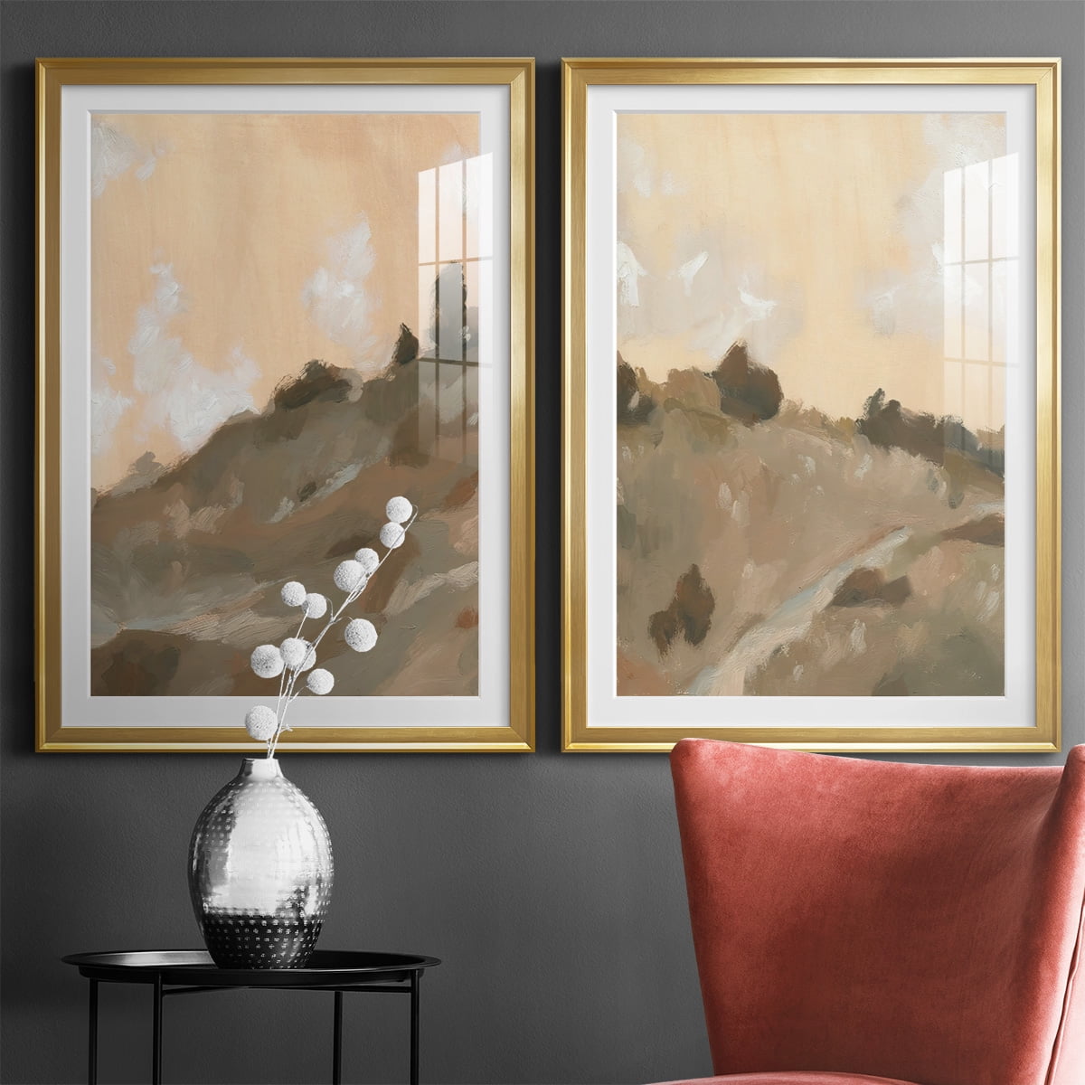 Wexford Home Hillside Walking Path III Premium Framed Print, 30.5" x 42.5" - Ready to Hang, Gold (Set of 2)