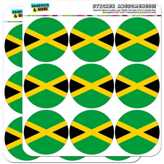 Jamaica National Country Flag 18 2" Planner Calendar Scrapbooking Crafting Stickers