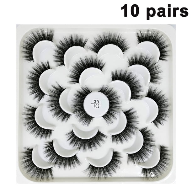 10 pares de pestañas postizas 3D, juego de pestañas postizas naturales, paquete de pestañas de extensión esponjosas, pestañas postizas naturales suaves, gruesas y cómodas Adepaton 2035498-1