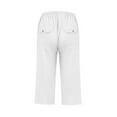 thumbnail image 6 of Ahdbta Womens Capri Pants Loose High Waisted Wide Leg Lounge Pants Drawstring Casual Beach Cropped Trousers with Pockets, 6 of 6