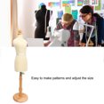 thumbnail image 4 of Female Mannequin Torso with Stand, Height Adjustable Dress Form Manikin Body with Wooden Base, Pinnable Mannequin Body Dress Jewelry Display for Sewing Dressmakers, 4 of 8