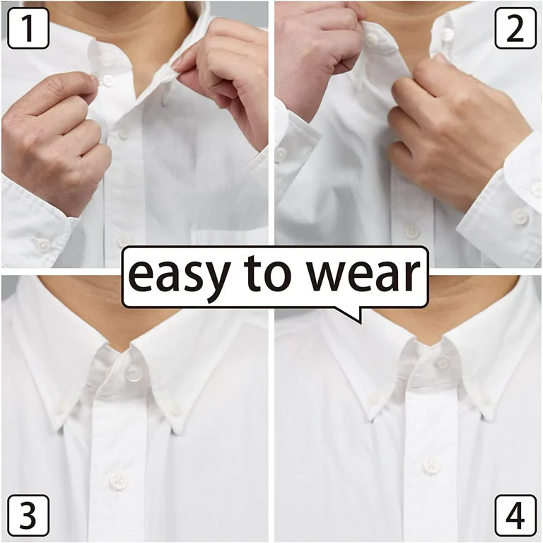 TRIANU Clear Plastic Collar Extenders Stretch Neck Extender for 1/2 Size  Expansion of Men Dress Shirts, 6 Pack, 3/8 