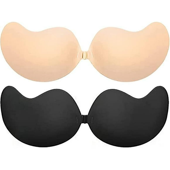DouHu Adhesive Bra 2 Pairs Self Adhesive Bra Strapless Reusable Invisible Breathable Bra For Backless Dress