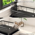 thumbnail image 6 of Dish Drying Rack, Dish Rack with Auto-Drain & Mat, Dish Drainers for Kitchen Counter, Glass Organizer for 4 Cups, 3 Slots Utensil Holder, Gifts for Women Mothers Day, Kitchen Gadgets & Decor, 6 of 7