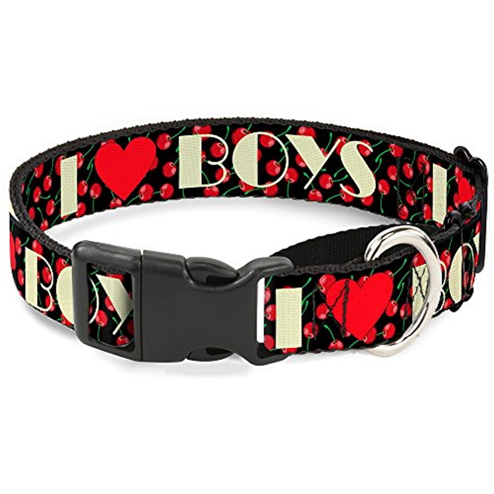 buckle-down mgc-w30927-l i heart boys black cherries martingale dog collar