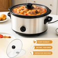 thumbnail image 3 of Oval Glass Lid 7 Quart Crock Pot lid Replacement for Hamilton & Rival Beach Slow Cooker Lid 7 QT 33474G, SCV700, SCV700SS, SCV700-KC, SCV702, SCCPVP700-S, 3 of 6