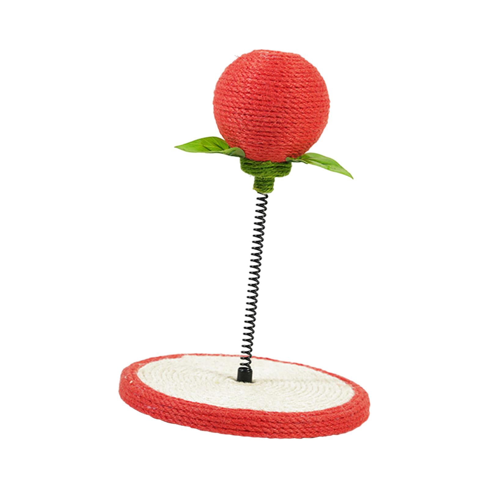 Cat Scratch Pad Interactive Cat Toy Kitty Cat Scratcher Toy with Sisal Ball Red