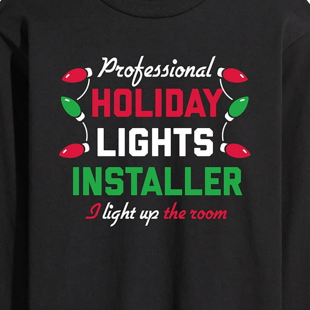 Instant Message Holiday Lights Installer Christmas Men's Long