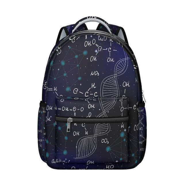 Geometric Science Students Backpack Scientific Knowledge Educational Wall School Bag with Chemistry Physics Biology Pattern, Lightweight and Adjustable Strap