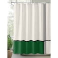 thumbnail image 2 of Shower Curtains for Bathroom-36"x72", Modern Abstract Minimalism Waterproof Bath Curtain Grommet Shower Curtain Set with Hooks, Black Lines and Dark Green Block Washable Bath Accessories, 2 of 6