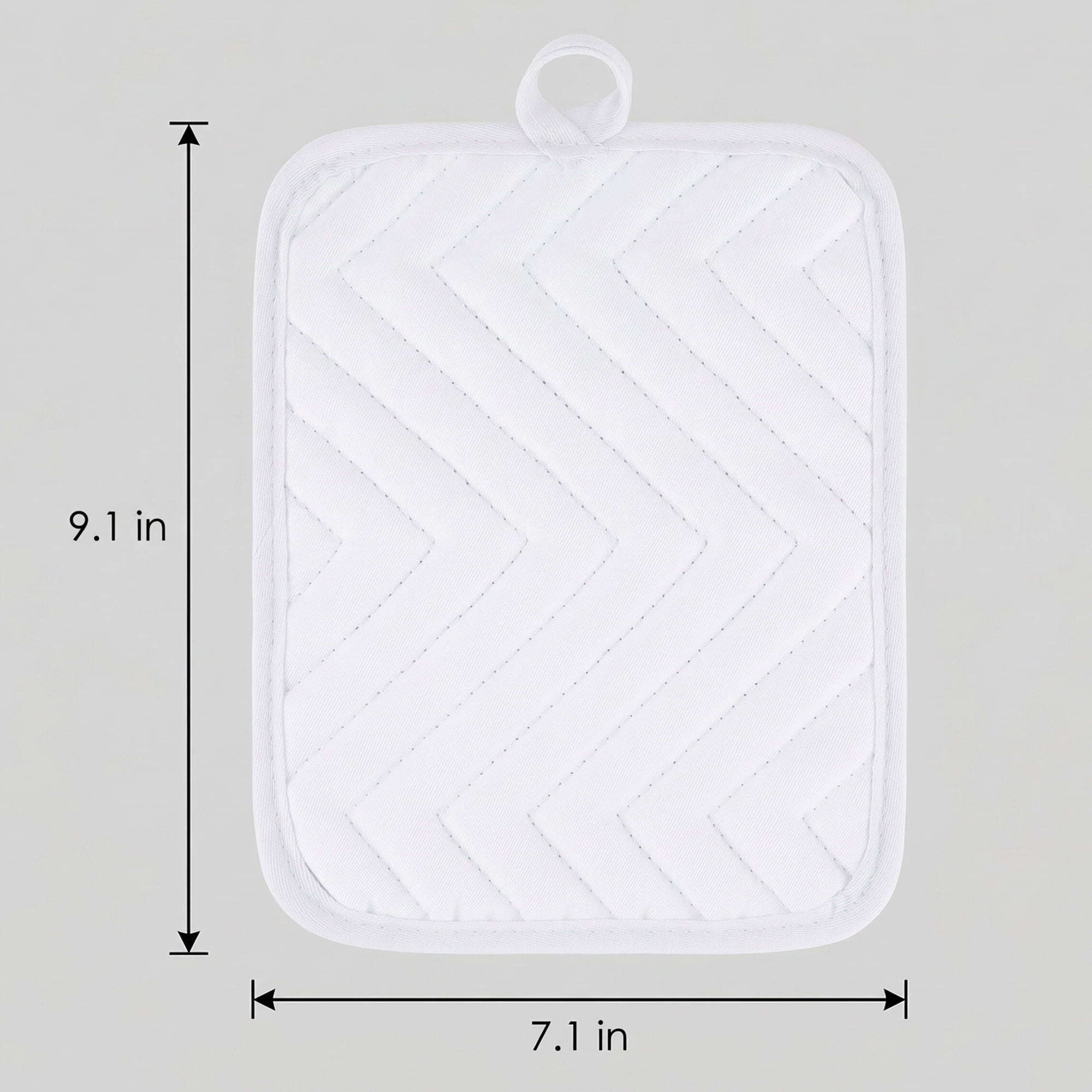Unique Bargains 2 Pcs Pot Holders Heat Resistant Non Slip Hot Pads for Kitchen White 9.1"x7.1"