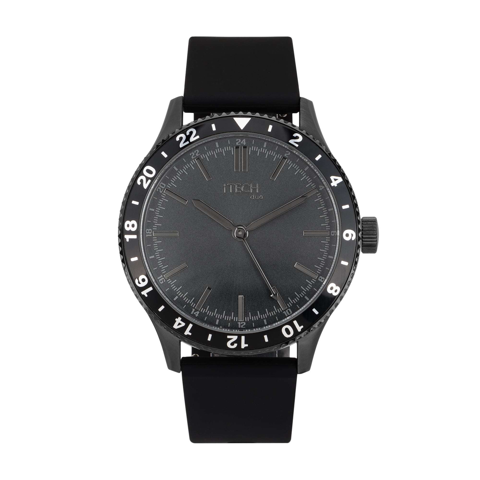 iTech - iTech Duo Silicone Strap Hybrid Smartwatch, Black - Walmart.com - Walmart.com