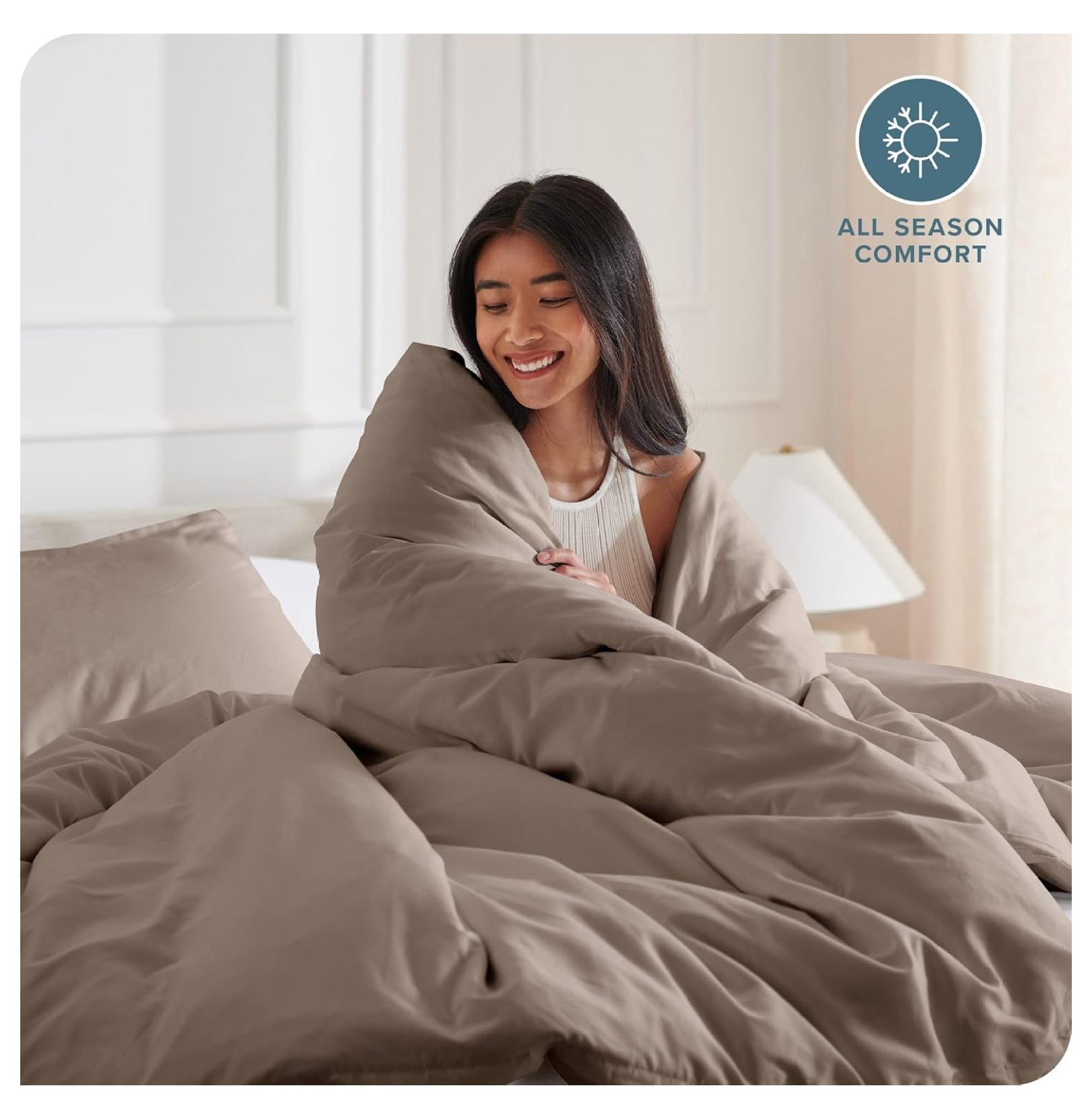 Bedding Duvet Cover Oversized Queen - Premium 1800 Super Soft Collection - Lightweight, Cooling - Soft Breathable Bedding Duvet Cover (Oversized Queen, Taupe)