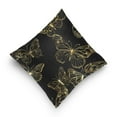 thumbnail image 5 of Butterflies Golden Throw Pillow Covers Couch Pillowcases Decor for Bed Sofa 18" x 18", 5 of 7