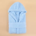thumbnail image 5 of XIAONU Women's Waffle Plush Hooded Robe Loose Long Sleeve Wrap V Neck Loungewear Cozy Warm Relax Robes, 5 of 5