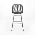 thumbnail image 6 of GDF Studio Braymer Outdoor Wicker 29 Inch Barstools, Set of 4, Gray and Black, 6 of 8