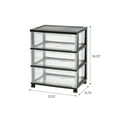 thumbnail image 5 of IRIS USA 3 Drawer Wide Storage Drawer Cart with Wheels, Plastic Rolling Dresser for Underdesk Home Closet Bedroom Bathroom Office Laundry Kitchen Craft Room Nursery and School Dorm, Black/Clear, 5 of 10