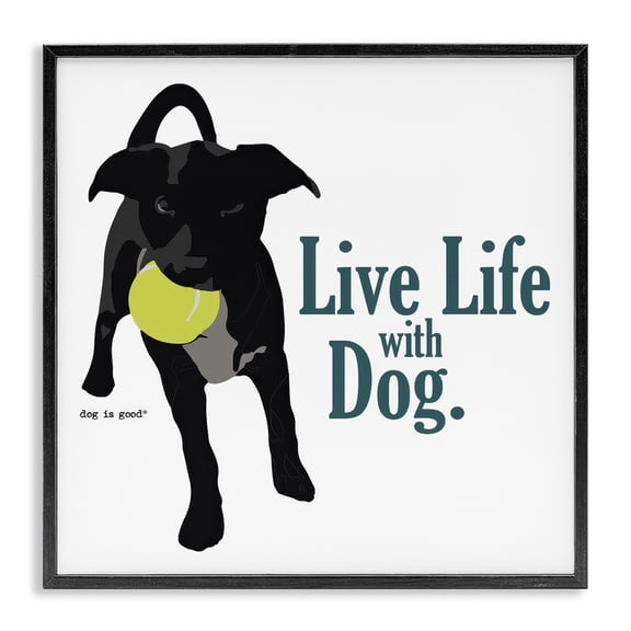 Stupell Industries Contemporary Black Framed Giclee Art, 12 x 12, by Dog Is Good