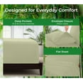 thumbnail image 2 of Royale Linen Bamboo Queen Sheet Set - Cooling Bed Sheet Set - 1 Fitted, 1 Flat & 2 Pillowcase - Fits Up to 16 -Organic Viscose Derived from Bamboo - Silky Bedding Sheet &Pillowcase (Queen, SageGreen), 2 of 9