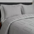 thumbnail image 4 of Cityblocks Silver Grey 3-Piece Cotton Rectangle Jacquard Duvet Set - Full/Queen, 4 of 6