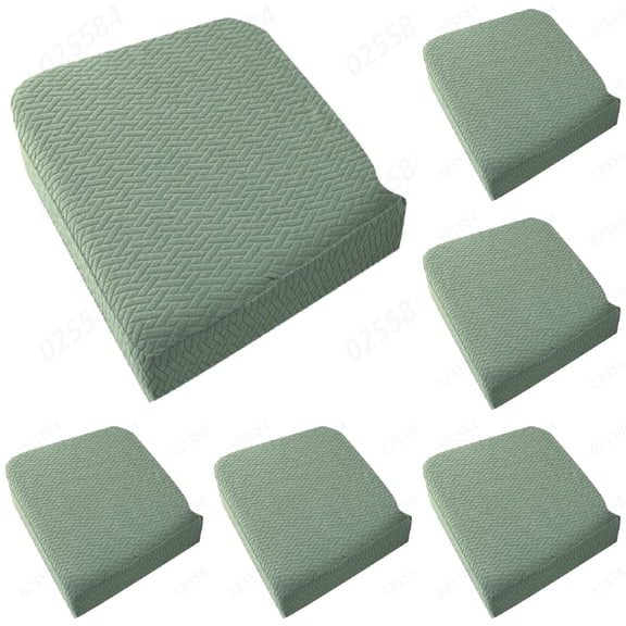 6 Pcs Stretch Waterproof Chair Seat Covers, 14-19 Inch Removable Washable Dining Room Chair Covers Anti-Dust Seat Cushion Slipcovers for Bedroom, Kitchen, Hotel, Banquet Sage Green