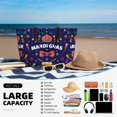 thumbnail image 5 of Balery Happy Mardi Gras Beach Travel Bag - Water-Resistant, Large Capacity Lightweight Tote with 7 Pockets for Women and Men - Perfect for Beach, Pool, Gym, and Travel, 5 of 7