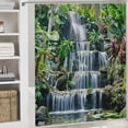 thumbnail image 6 of Orinice Waterfall shower curtain tropical forest leafy plant falling water spring flower lake natural landscape bathroom curtain polyester fabric set 69x72, 6 of 7