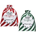 thumbnail image 1 of 2 Pcs Christmas Gift Sack, Burlap Sack Large Canvas Sack with Drawstring, Santa Sack to Fill, Christmas Sack for Santa Gift Bags Jewelry Pockets 65x45cm, 1 of 5