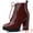 Burgundy, variant on Unique Bargains Women's Platform Lace Up Chunky Heel Ankle Combat Boot White (Size 8)