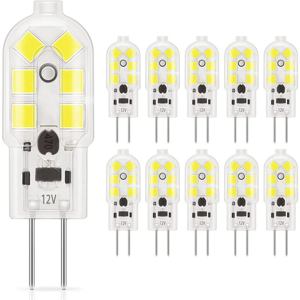10Pcs G4 Led 2W Bulb, Ac/Dc 12V Lighting Bulb, 20W Halogen Equivalent, Replacement Hood Pendant Light Walmart.com