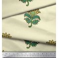 thumbnail image 3 of Soimoi Polyester Crepe Fabric Leaves & Floral Block Print Fabric by Yard 42 Inch Wide, 3 of 3